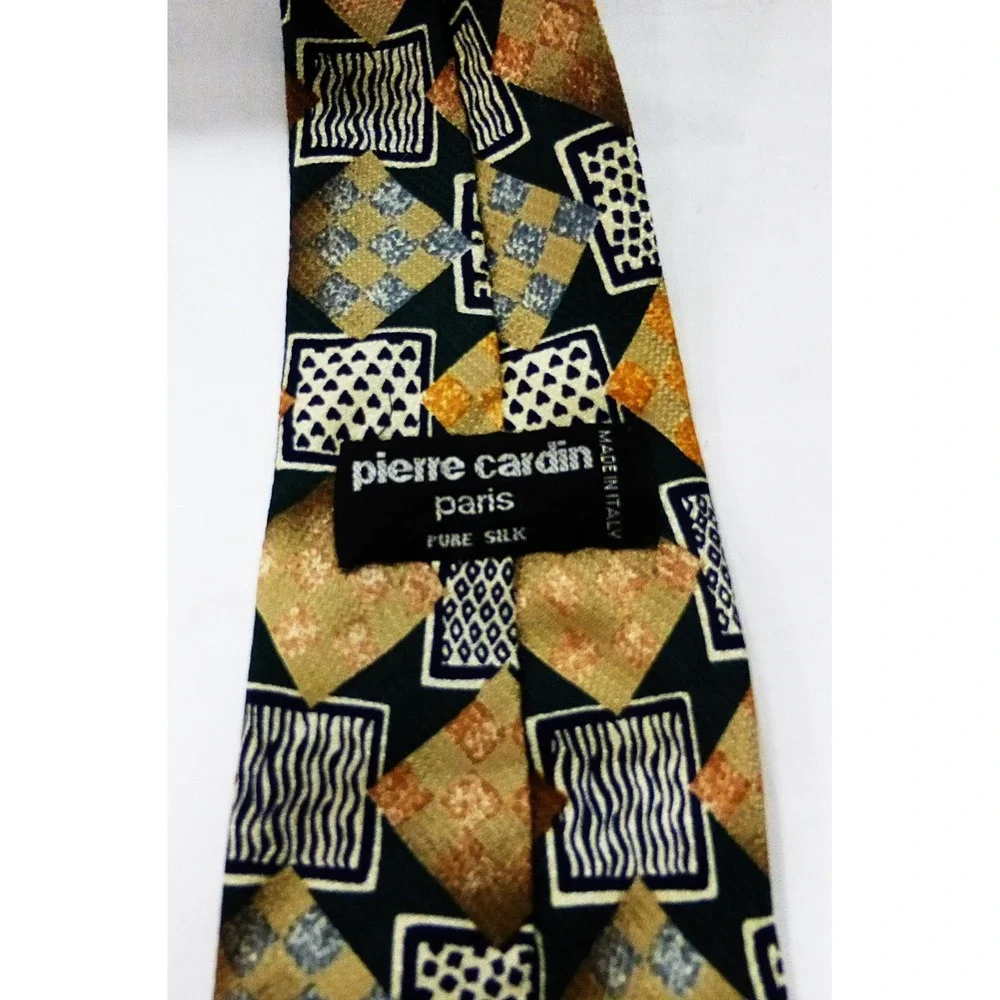 Pierre cardin men neck tie geometric career office wear Academia Preppy Collegia